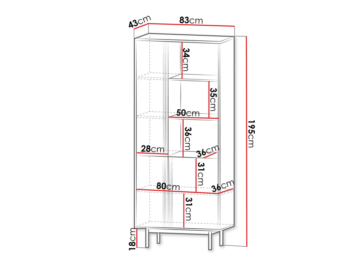 Könyvespolc Regał duży 3D ALSY REG 2 Antracyt/Beż Jasny (Beige)