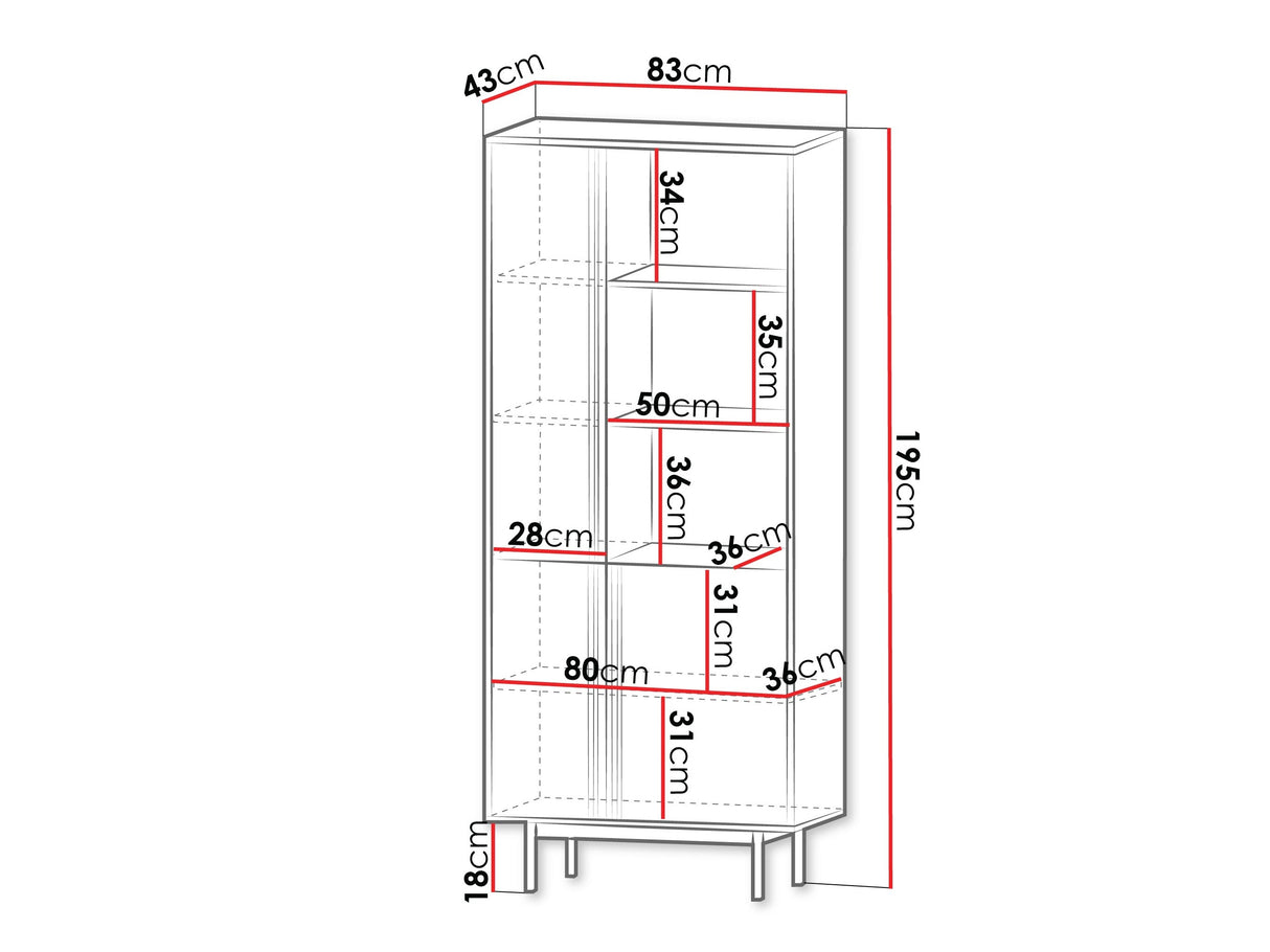 Könyvespolc Regał duży 3D ALSY REG 2 Antracyt/Dąb Olejowany (Tölgy)