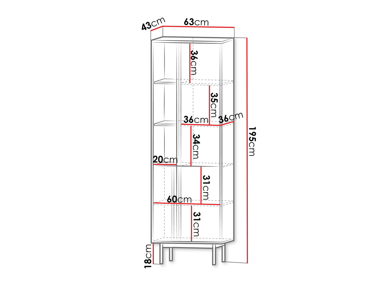 Könyvespolc Słupek 3D ALSY REG 3 Antracyt/Dąb Olejowany (Tölgy)