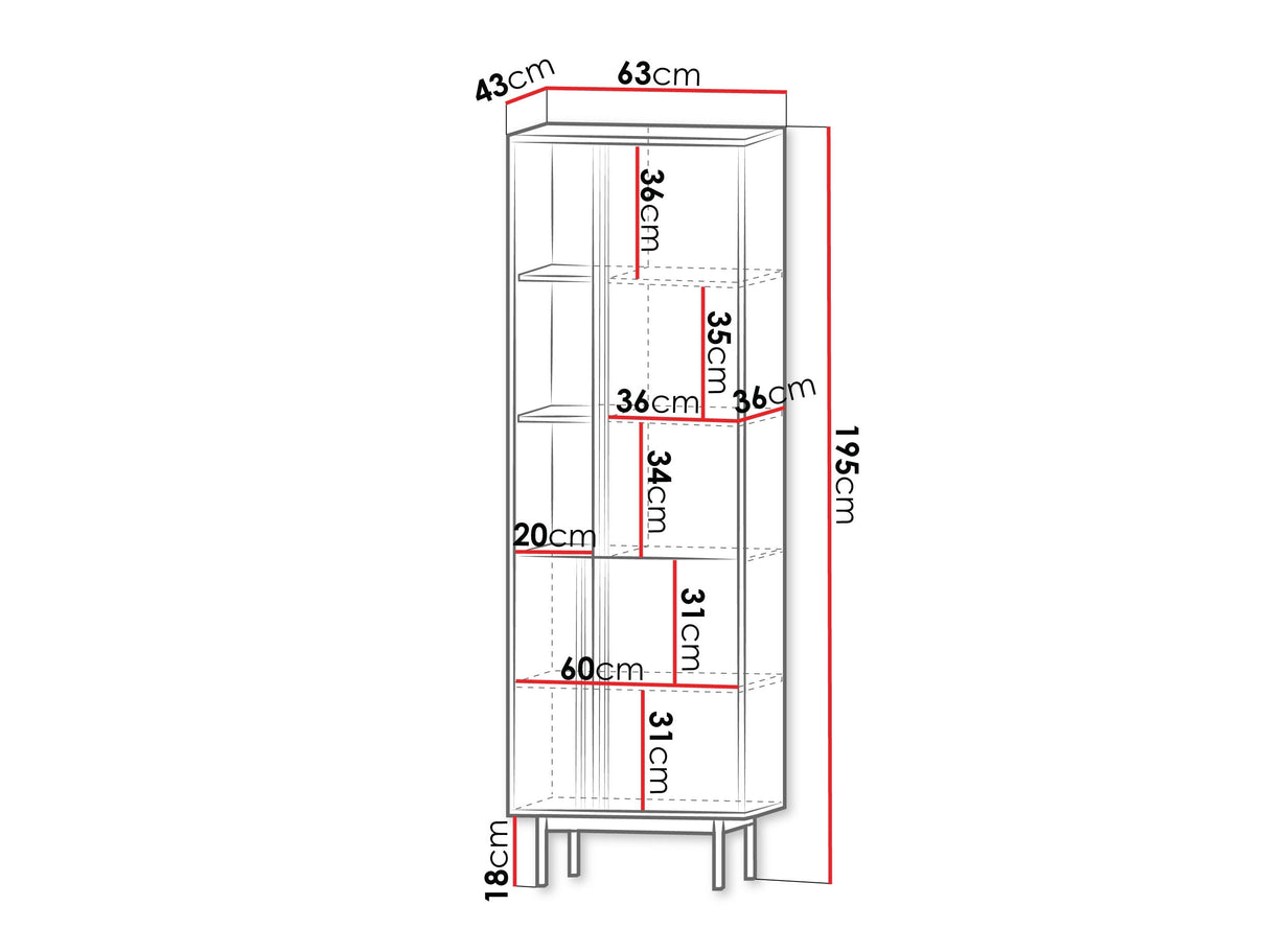 Könyvespolc Słupek 3D ALSY REG 3 Antracyt/Aloes (Poros zöld)