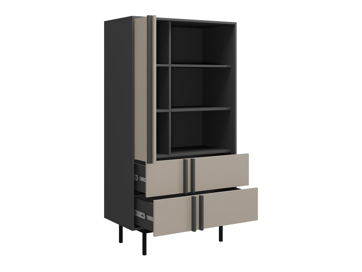 Könyvespolc Regał śpirosni 2S ALSY REG 4 Antracyt/Aloes (Poros zöld)