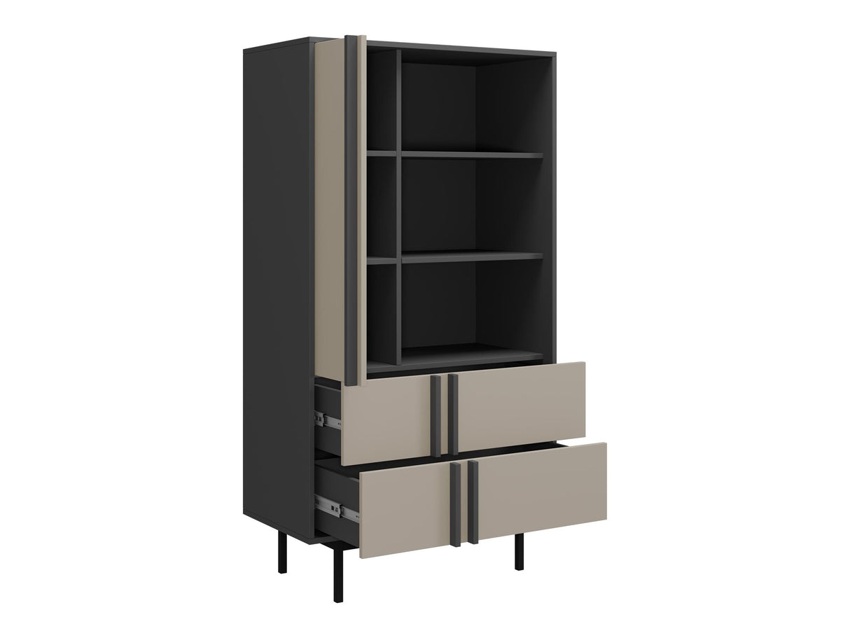 Könyvespolc Regał śpirosni 2S ALSY REG 4 Antracyt/Beż Jasny (Beige)