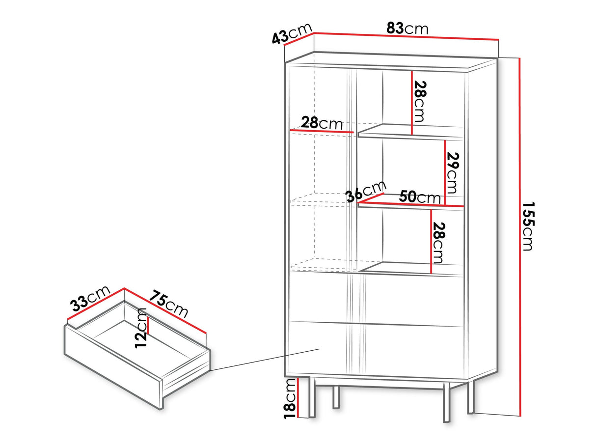 Könyvespolc Regał śpirosni 2S ALSY REG 4 Antracyt/Dąb Olejowany (Tölgy)