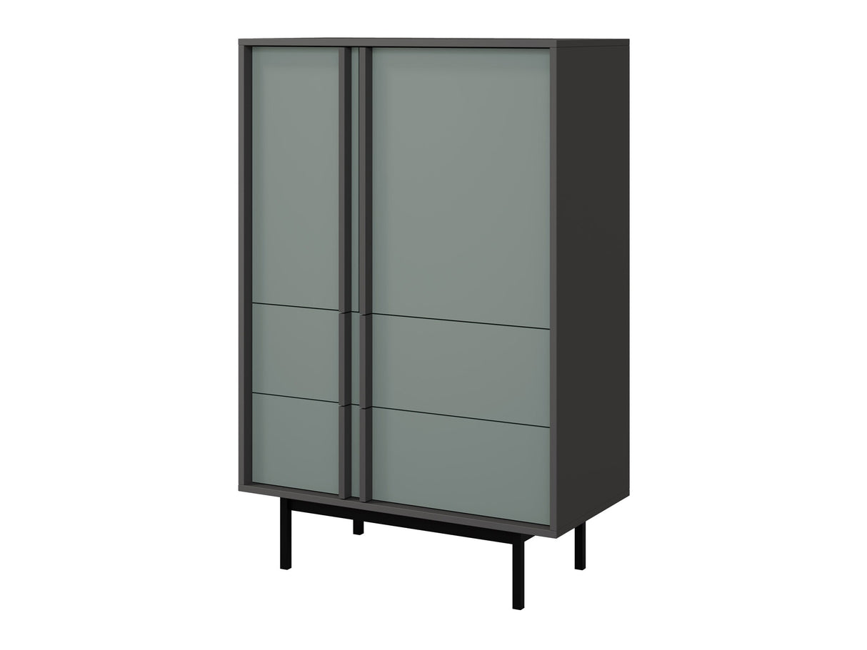 Komód Regał mały 2S2D ALSY REG 5 Antracyt/Aloes (Poros zöld)