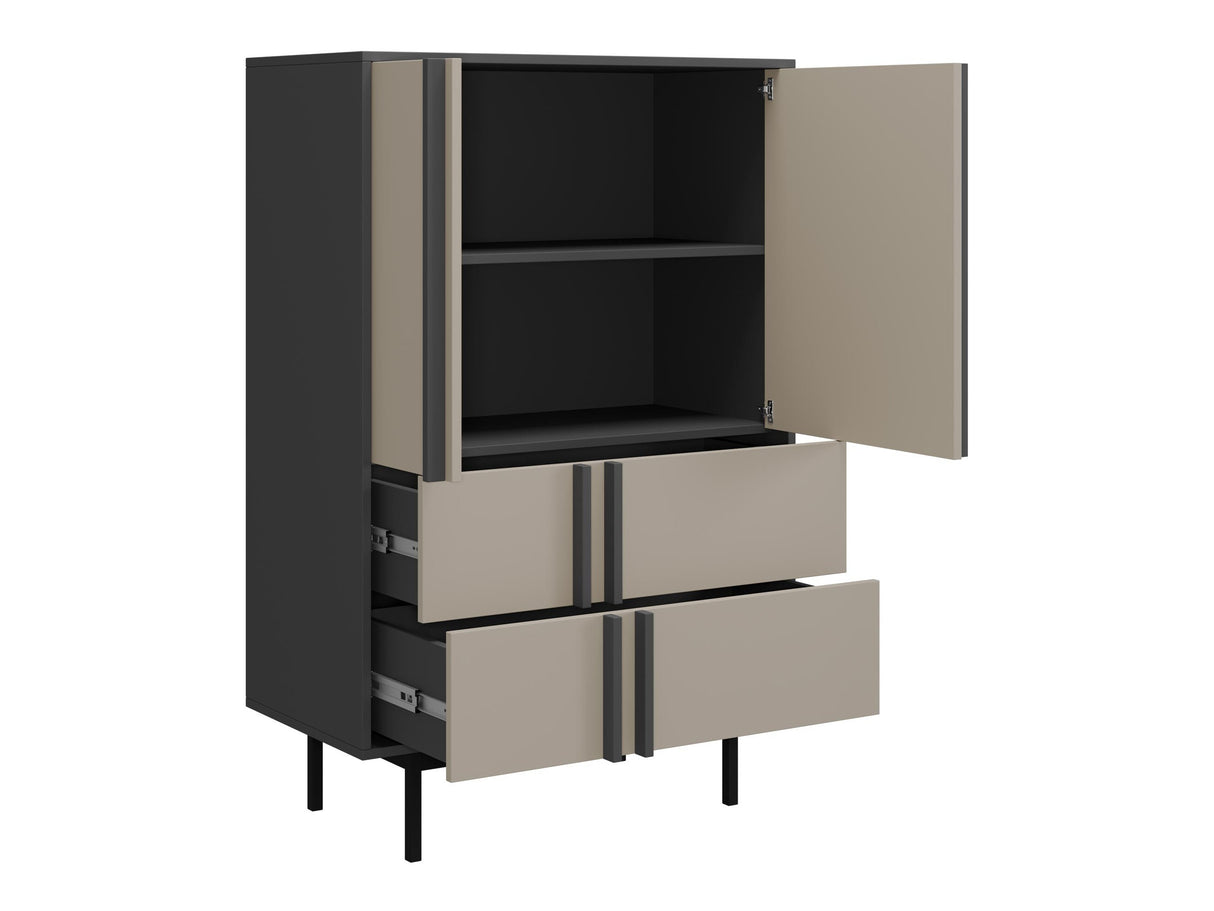 Komód Regał mały 2S2D ALSY REG 5 Antracyt/Beż Jasny (Beige)