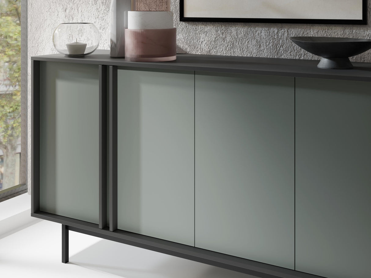 Szekrény Komoda duża 4D ALSY REG 6 Antracyt/Aloes (Poros zöld)