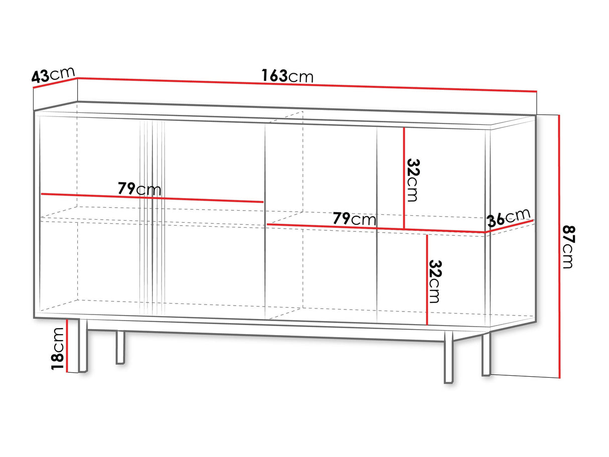 Szekrény Komoda duża 4D ALSY REG 6 Antracyt/Dąb Olejowany (Tölgy)