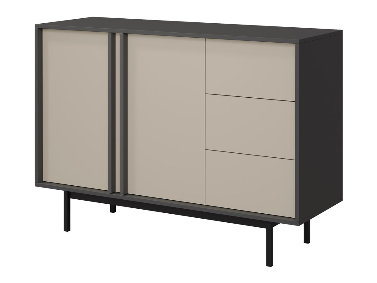 Komód Komoda śpirosnia 3S2D ALSY REG 7 Antracyt/Beż Jasny (Beige)