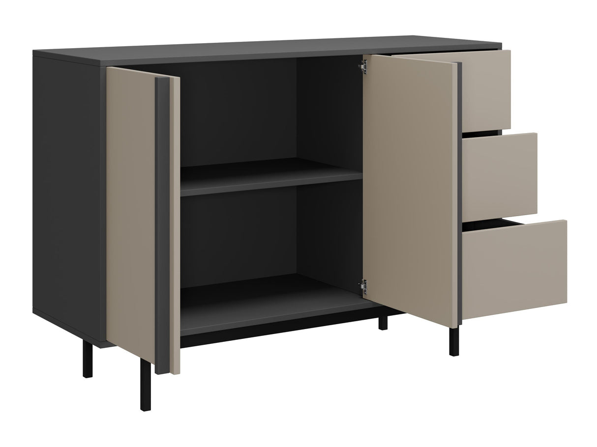 Komód Komoda śpirosnia 3S2D ALSY REG 7 Antracyt/Beż Jasny (Beige)