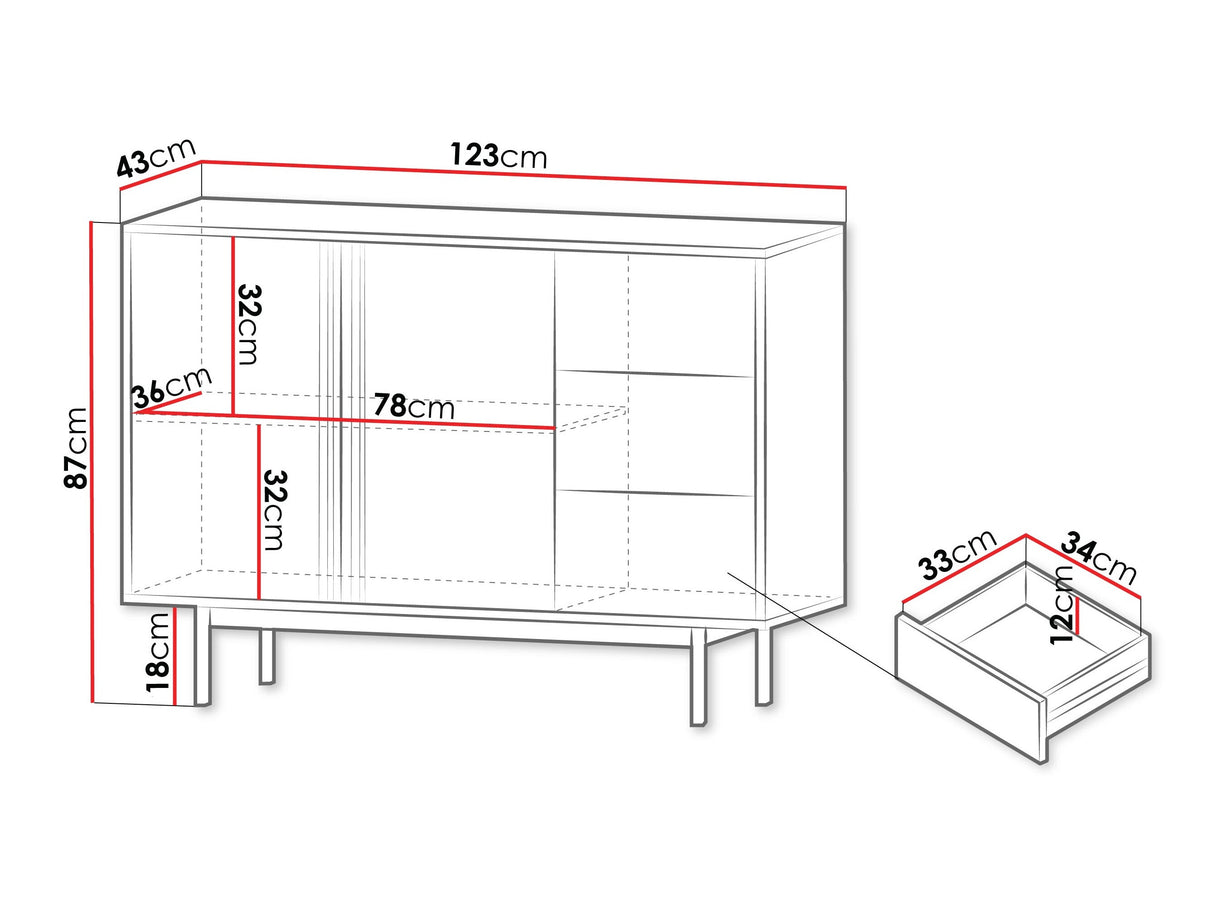 Komód Komoda śpirosnia 3S2D ALSY REG 7 Antracyt/Dąb Olejowany (Tölgy)
