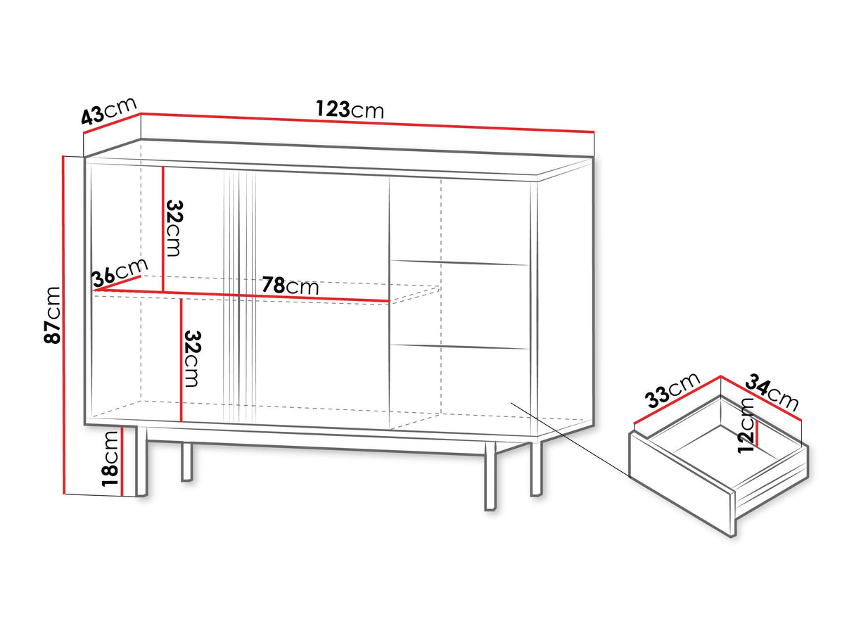 Komód Komoda śpirosnia 3S2D ALSY REG 7 Antracyt/Beż Jasny (Beige)