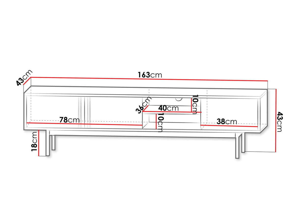 TV-állvány Szafka RTV duża 3D ALSY REG 9 Antracyt/Aloes (Poros zöld)