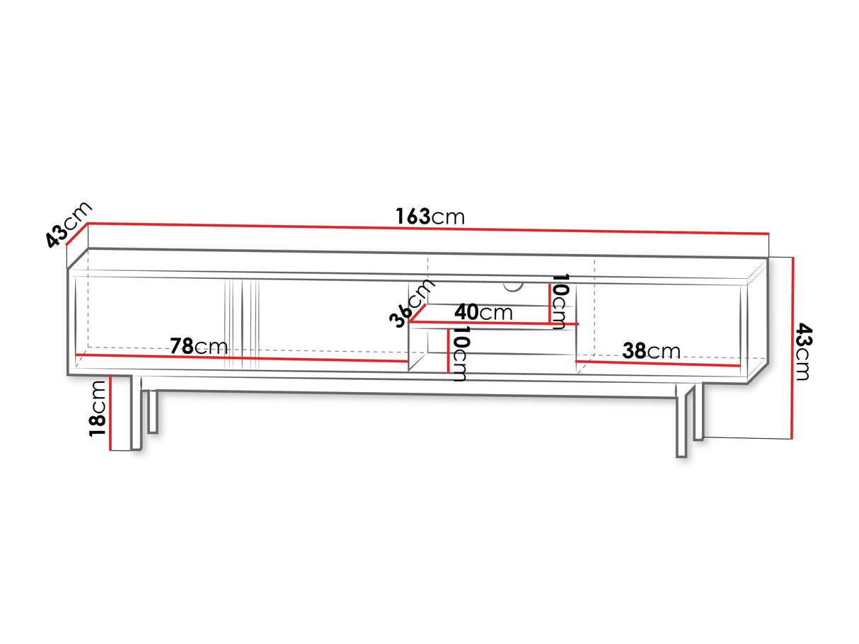 TV-állvány Szafka RTV duża 3D ALSY REG 9 Antracyt/Dąb Olejowany (Tölgy)
