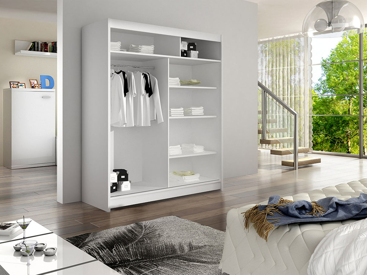 Gardróbszekrény Linem II (Parys II), Szín: Fehér + Artisan tölgy, Led világítás: Nem