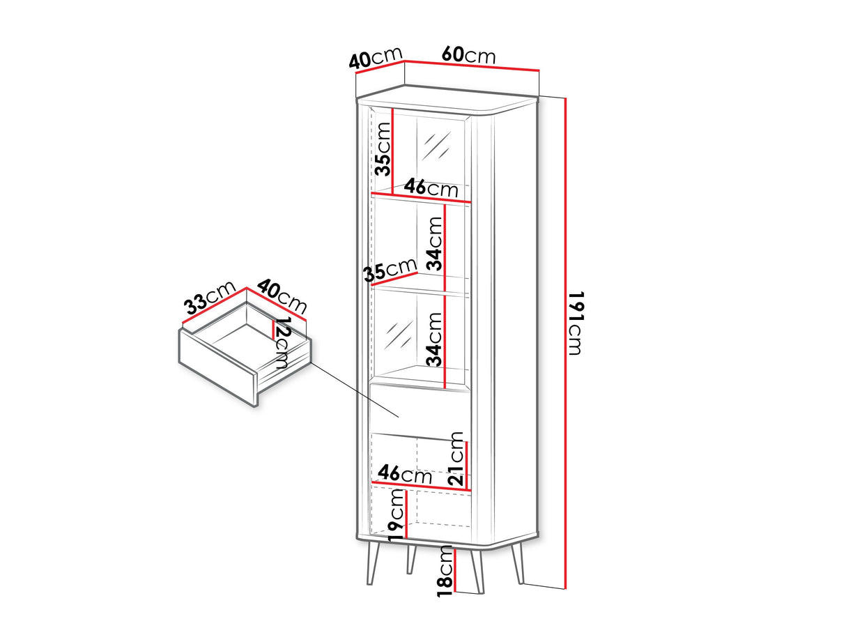 Könyvespolc 1S1D1W MARLY REG 3, Szín: Kasmír + Szürke márvány
