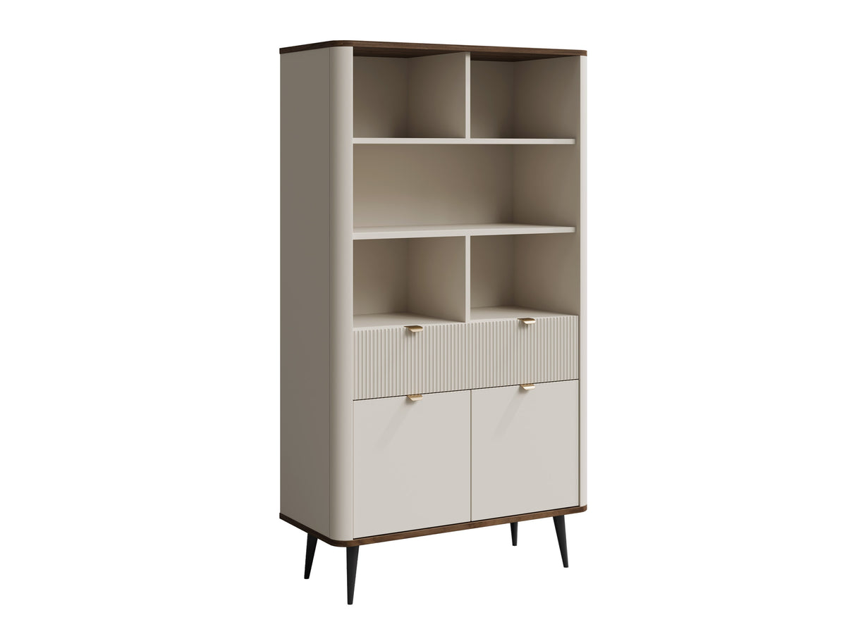 Könyvespolc 1S2D MARLY REG 5, Szín: Kasmír + Dió