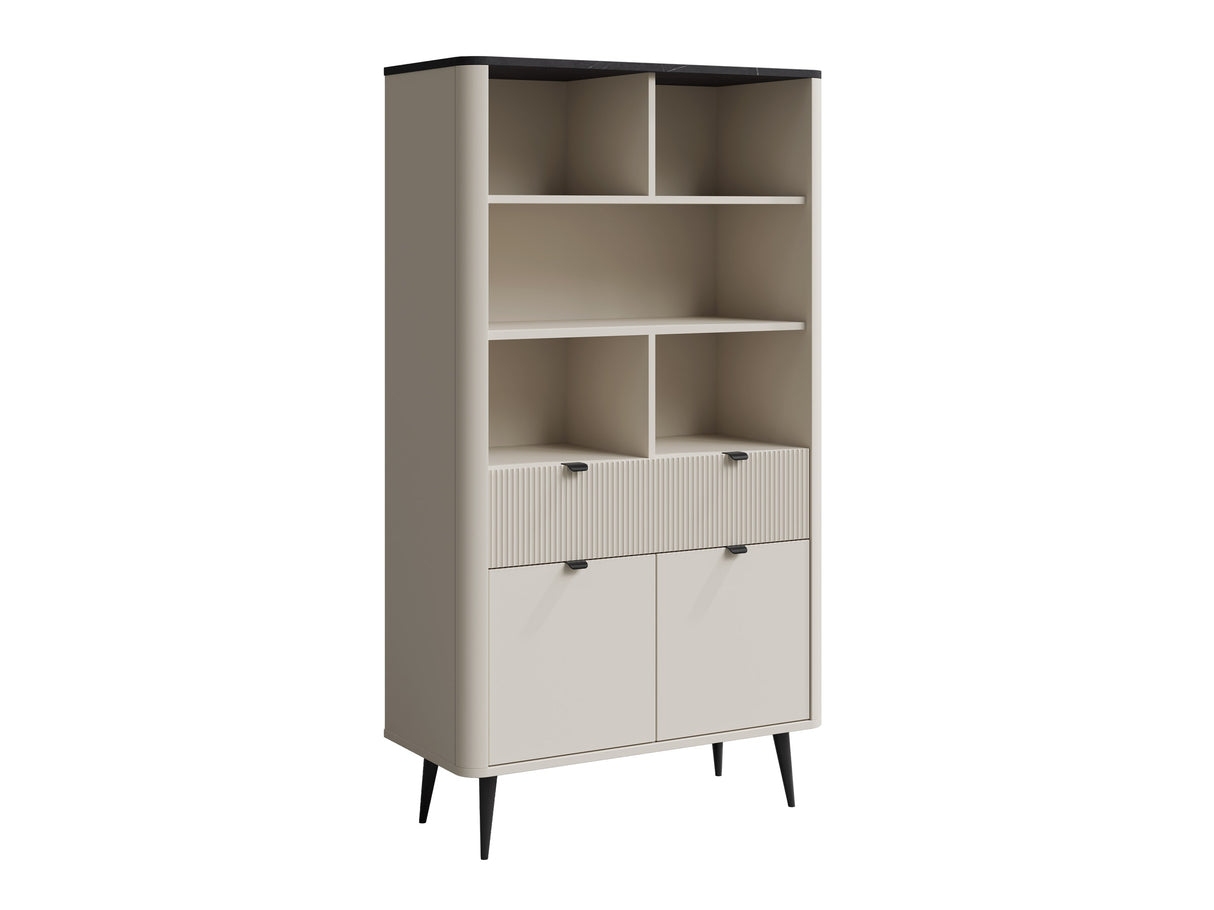 Könyvespolc 1S2D MARLY REG 5, Szín: Kasmír + Szürke márvány