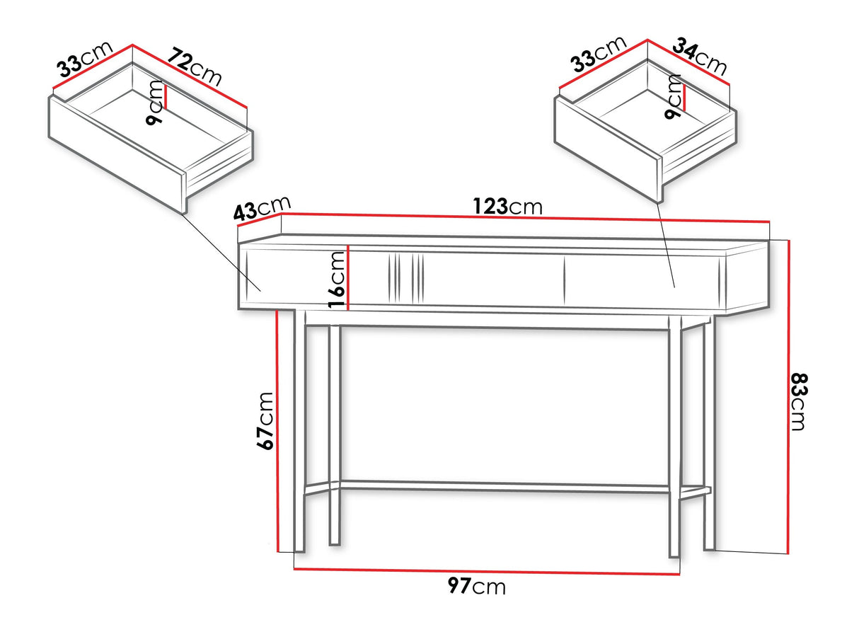 Konzolasztal Konsola ALSY REG 11 Antracyt/Dąb Olejowany (Tölgy)