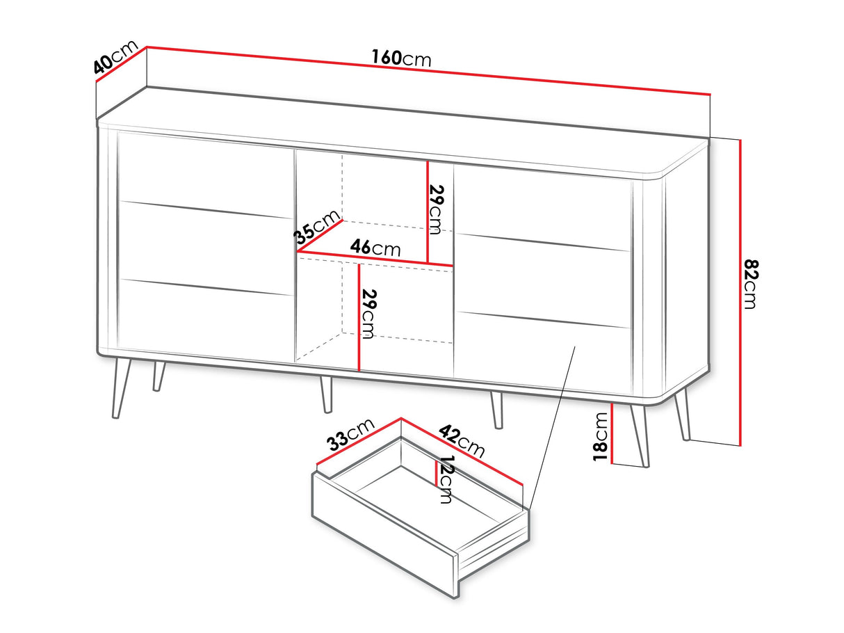 Komód 6S1D MARLY REG 9, Szín: Kasmír + Dió