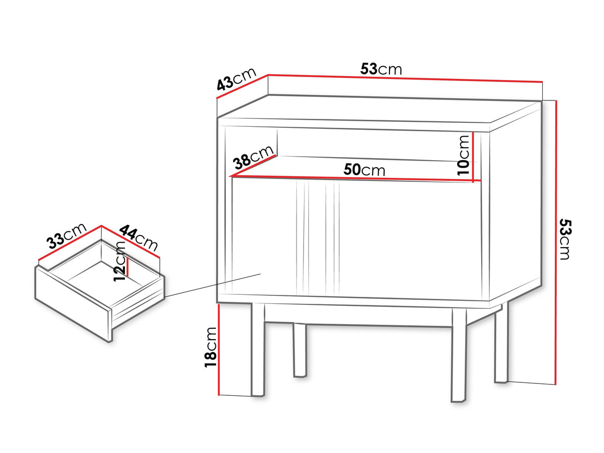 Éjjeliszekrény Stolik nemcny ALSY REG 13 Antracyt/Dąb Olejowany (Tölgy)