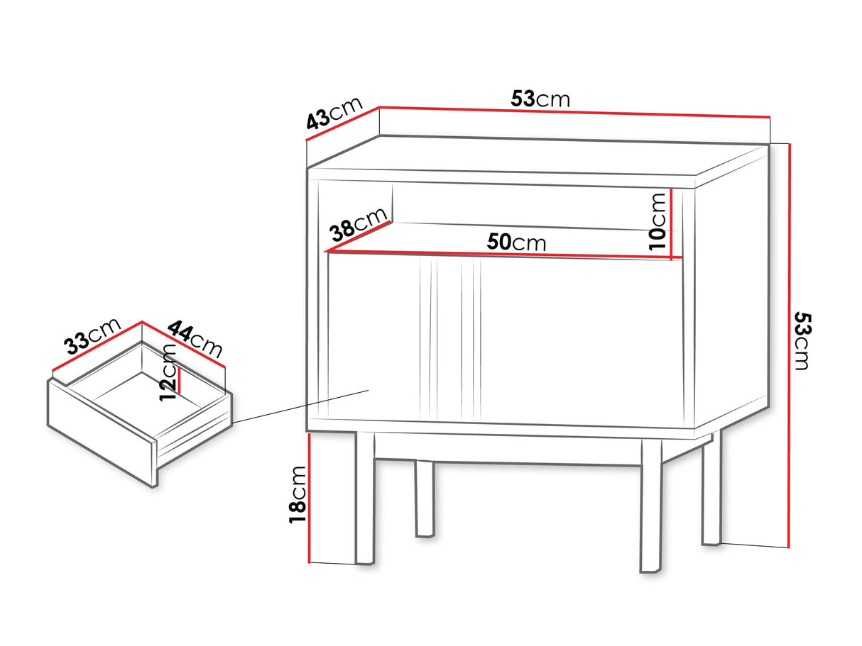 Éjjeliszekrény Stolik nemcny ALSY REG 13 Antracyt/Beż Jasny (Beige)