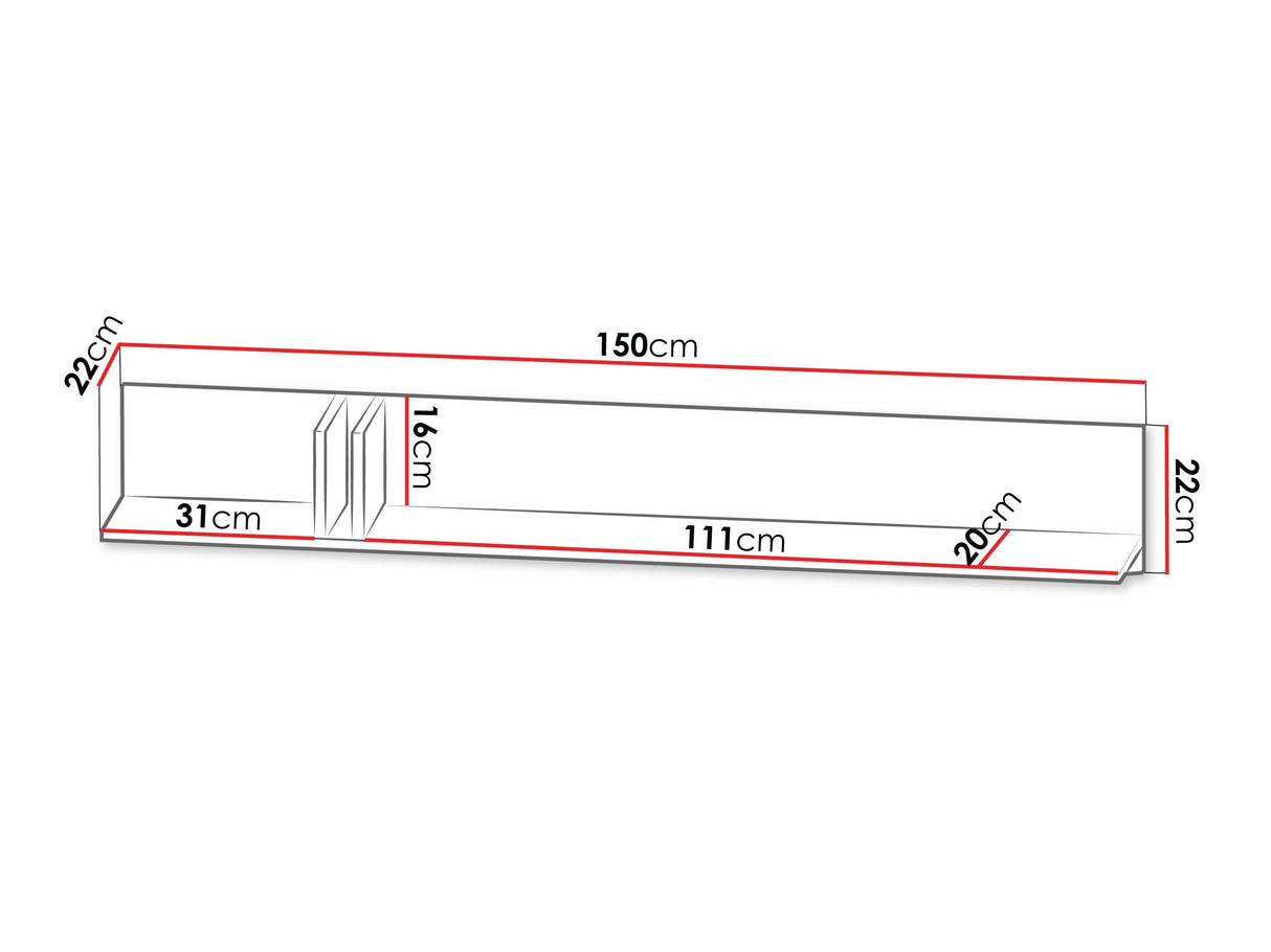 Polc Półka otwarta duża ALSY REG 14 Antracyt/Dąb Olejowany (Tölgy)