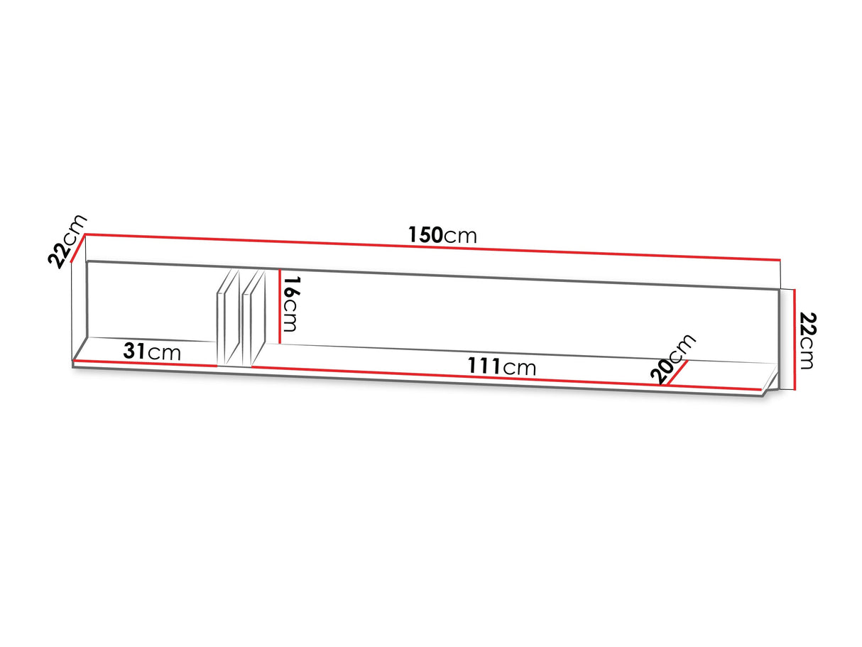 Polc Półka otwarta duża ALSY REG 14 Antracyt/Beż Jasny (Beige)