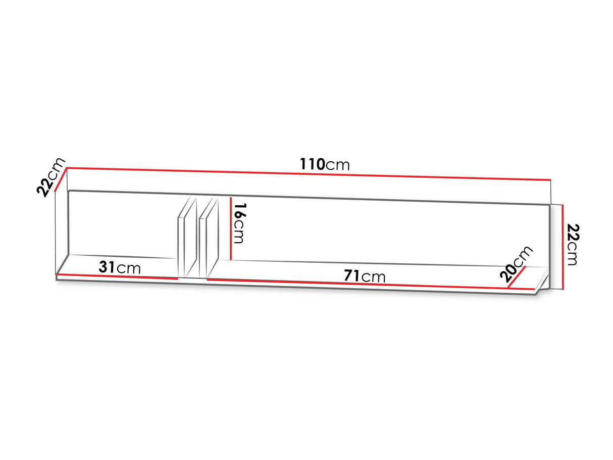 Polc Półka otwarta śpirosnia ALSY REG 15 Antracyt/Aloes (Poros zöld)