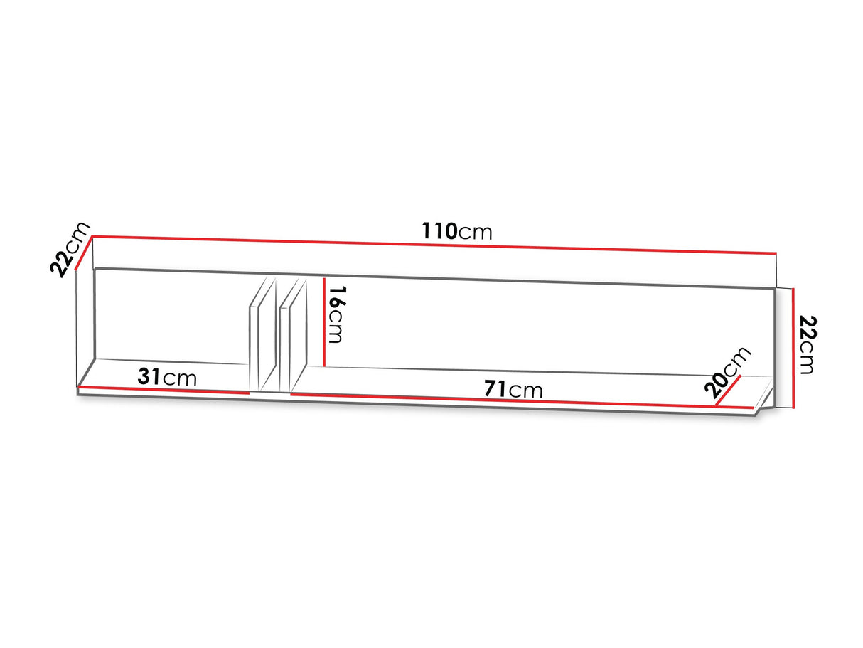 Polc Półka otwarta śpirosnia ALSY REG 15 Antracyt/Beż Jasny (Beige)