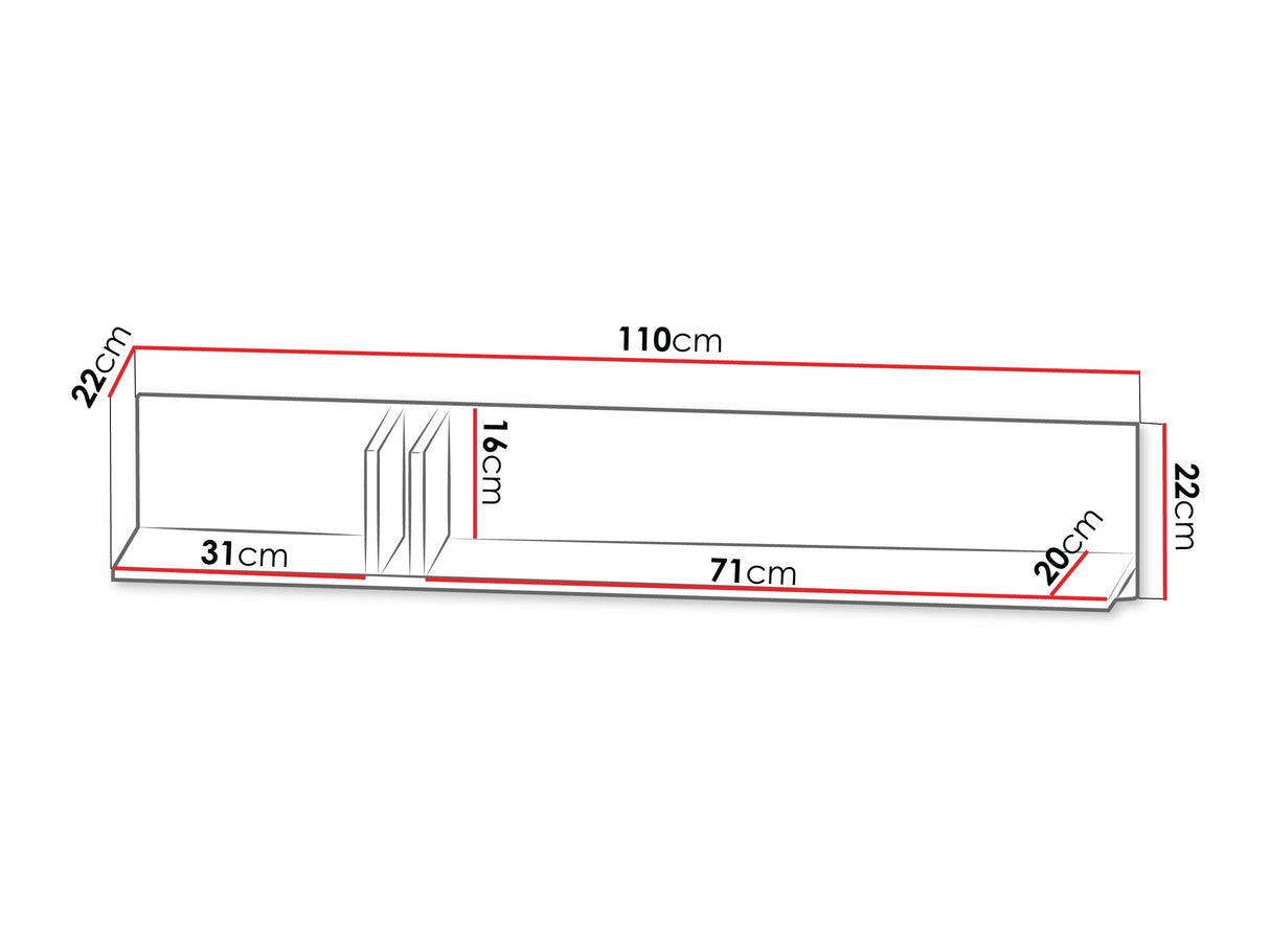 Polc Półka otwarta śpirosnia ALSY REG 15 Antracyt/Dąb Olejowany (Tölgy)