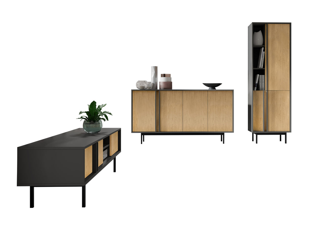 Nappali szett Meble ALSY I Antracyt/Dąb Olejowany (Tölgy)