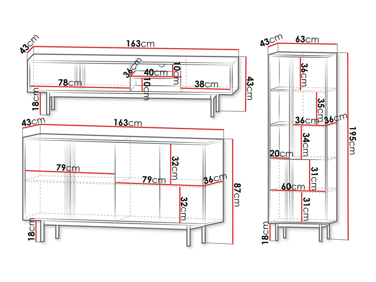 Nappali szett Meble ALSY I Antracyt/Dąb Olejowany (Tölgy)