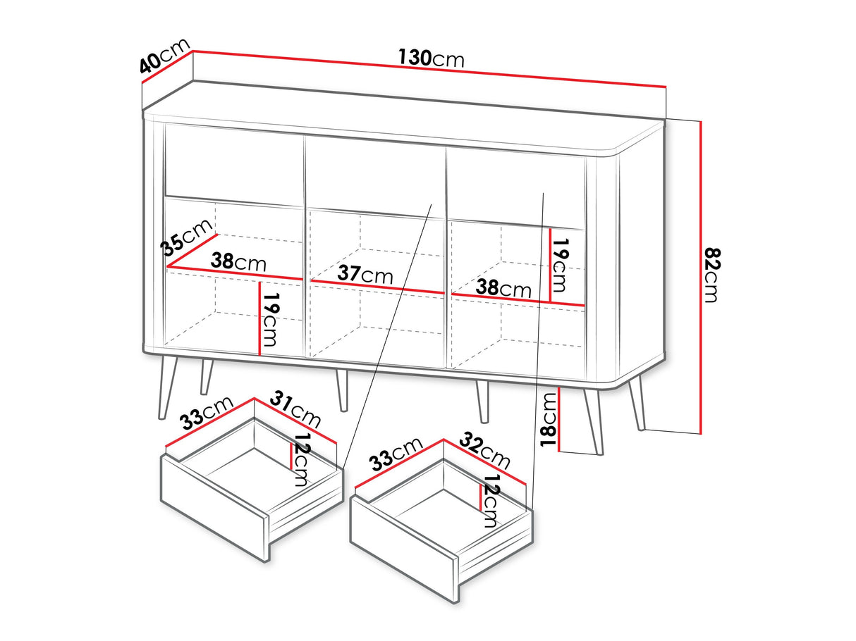 Komód 3S3D MARLY REG 10, Szín: Kasmír + Szürke márvány