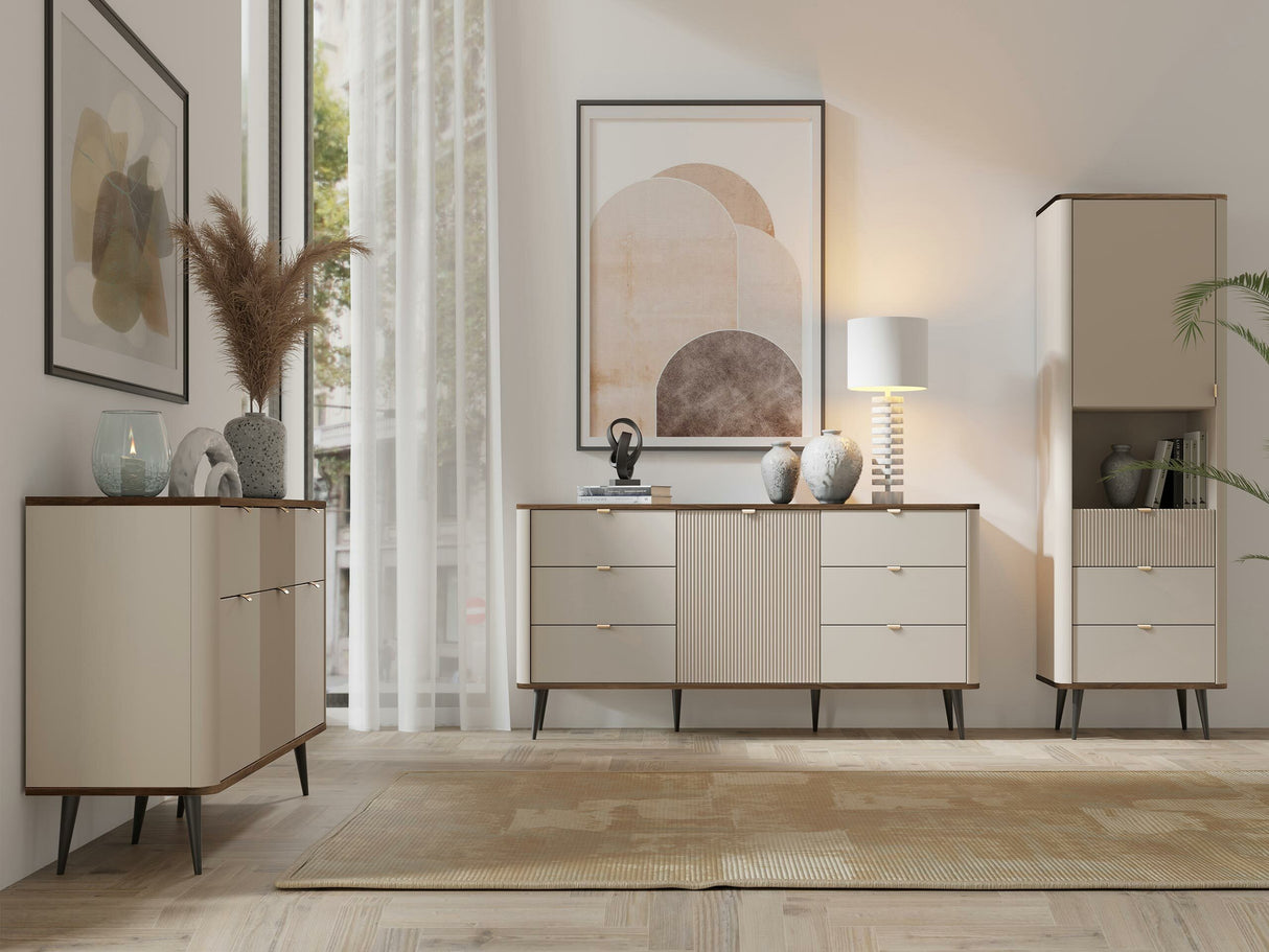 Komód 3S3D MARLY REG 10, Szín: Kasmír + Dió