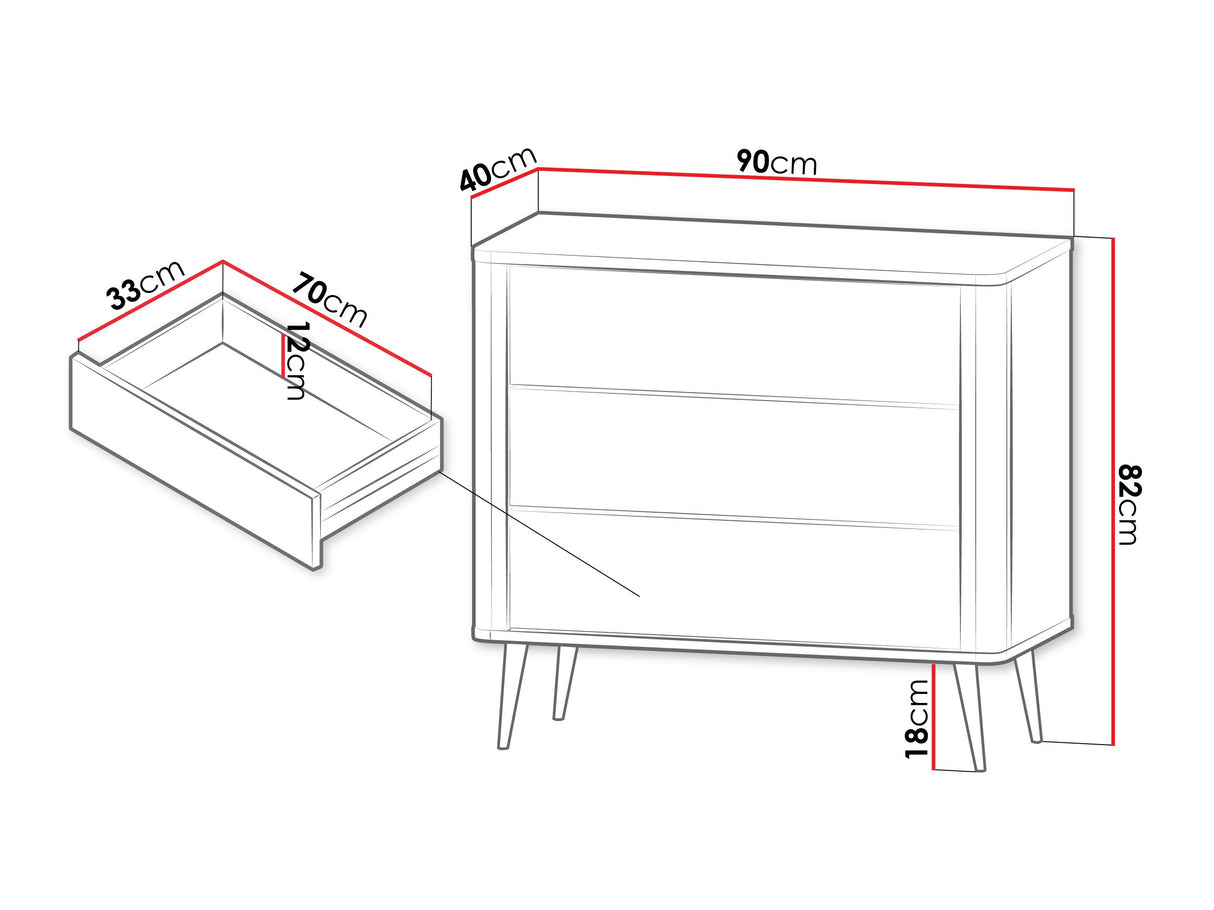 Komód 3S MARLY REG 11, Szín: Kasmír + Szürke márvány