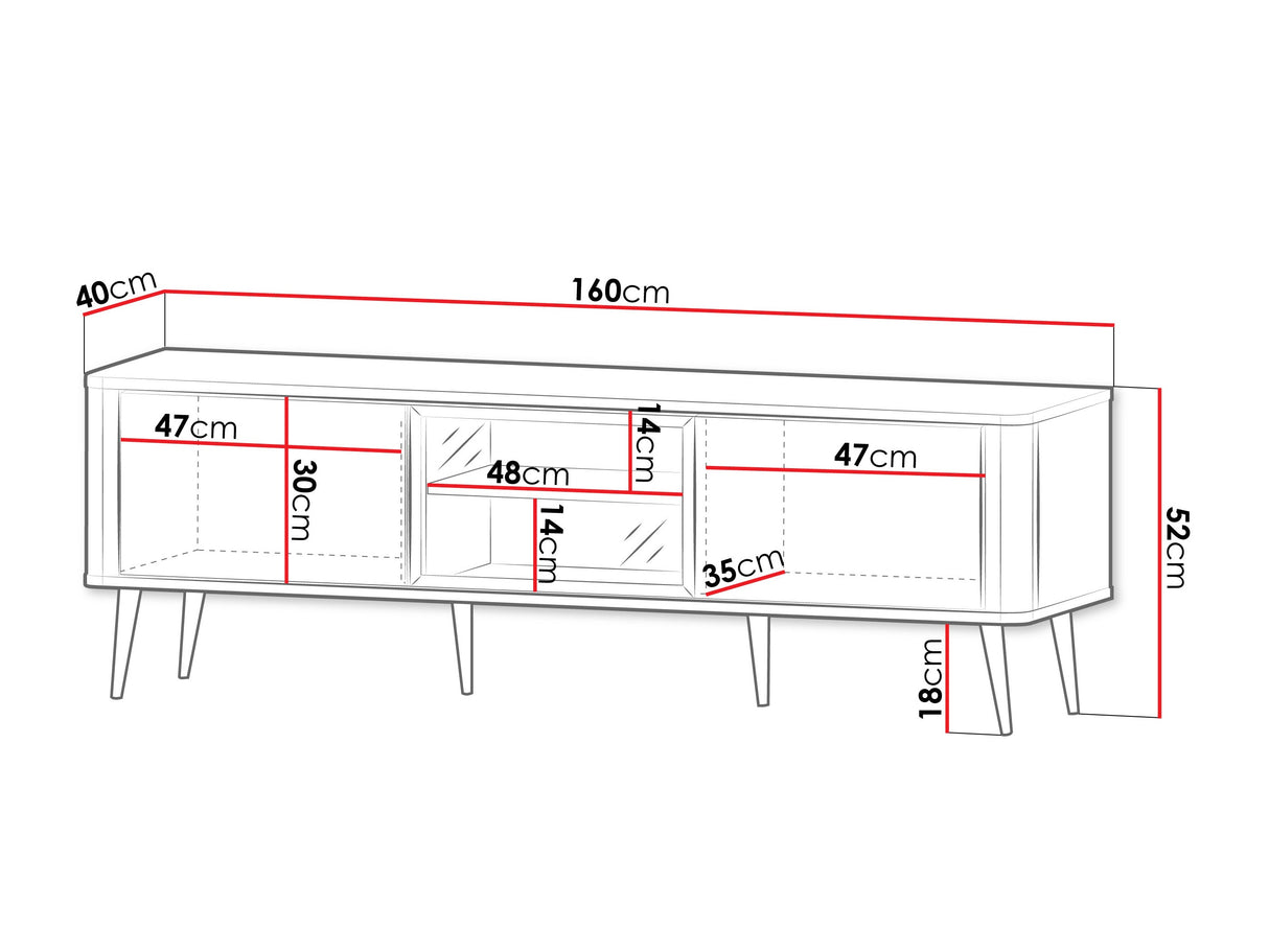 TV-állvány RTV 2K1W MARLY REG 12, Szín: Kasmír + Dió