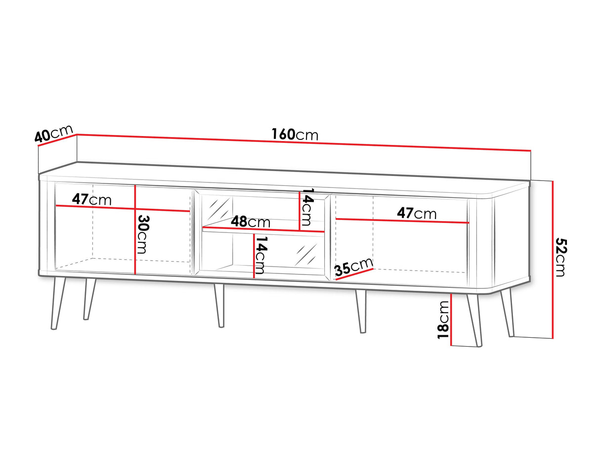 TV-állvány RTV 2K1W MARLY REG 12, Szín: Kasmír + Szürke márvány