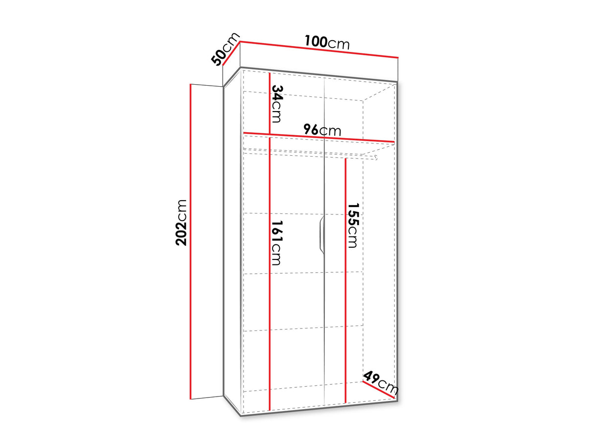 Gardróbszekrény Szafa 100 MALAGA, Szín: Kasmír