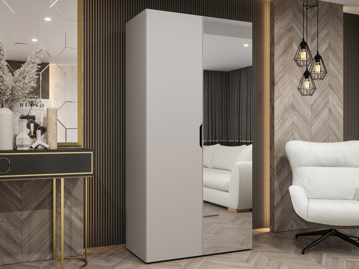 Gardróbszekrény Szafa 100 MALAGA z lustrem, Szín: Kasmír