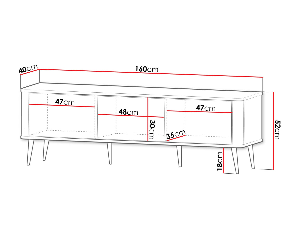 TV-állvány RTV 3K MARLY REG 13, Szín: Kasmír + Dió