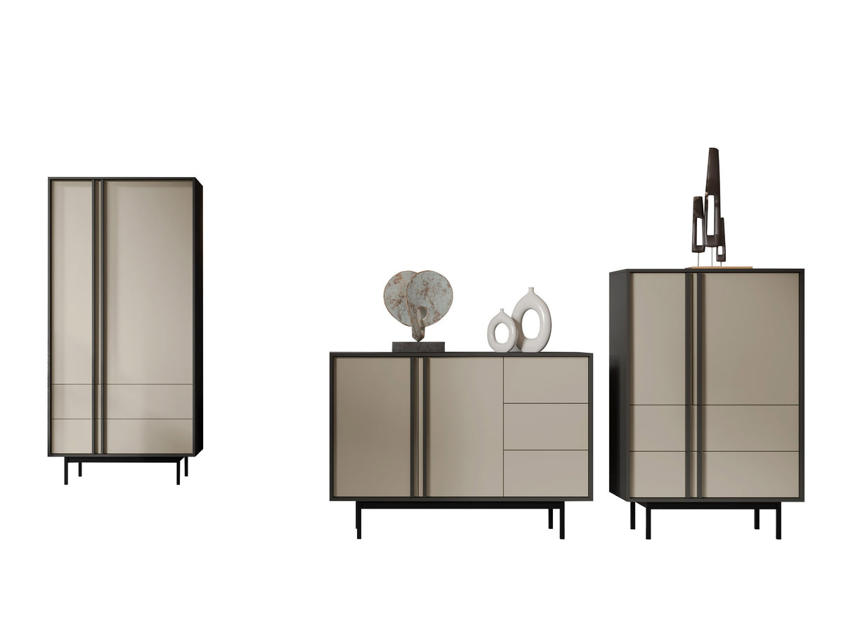 Nappali szett Meble ALSY III Antracyt/Beż Jasny (Beige)