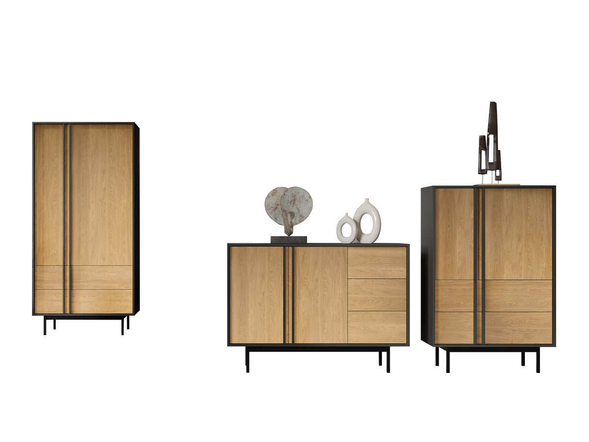 Nappali szett Meble ALSY III Antracyt/Dąb Olejowany (Tölgy)