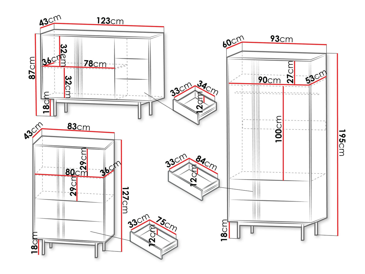 Nappali szett Meble ALSY III Antracyt/Dąb Olejowany (Tölgy)