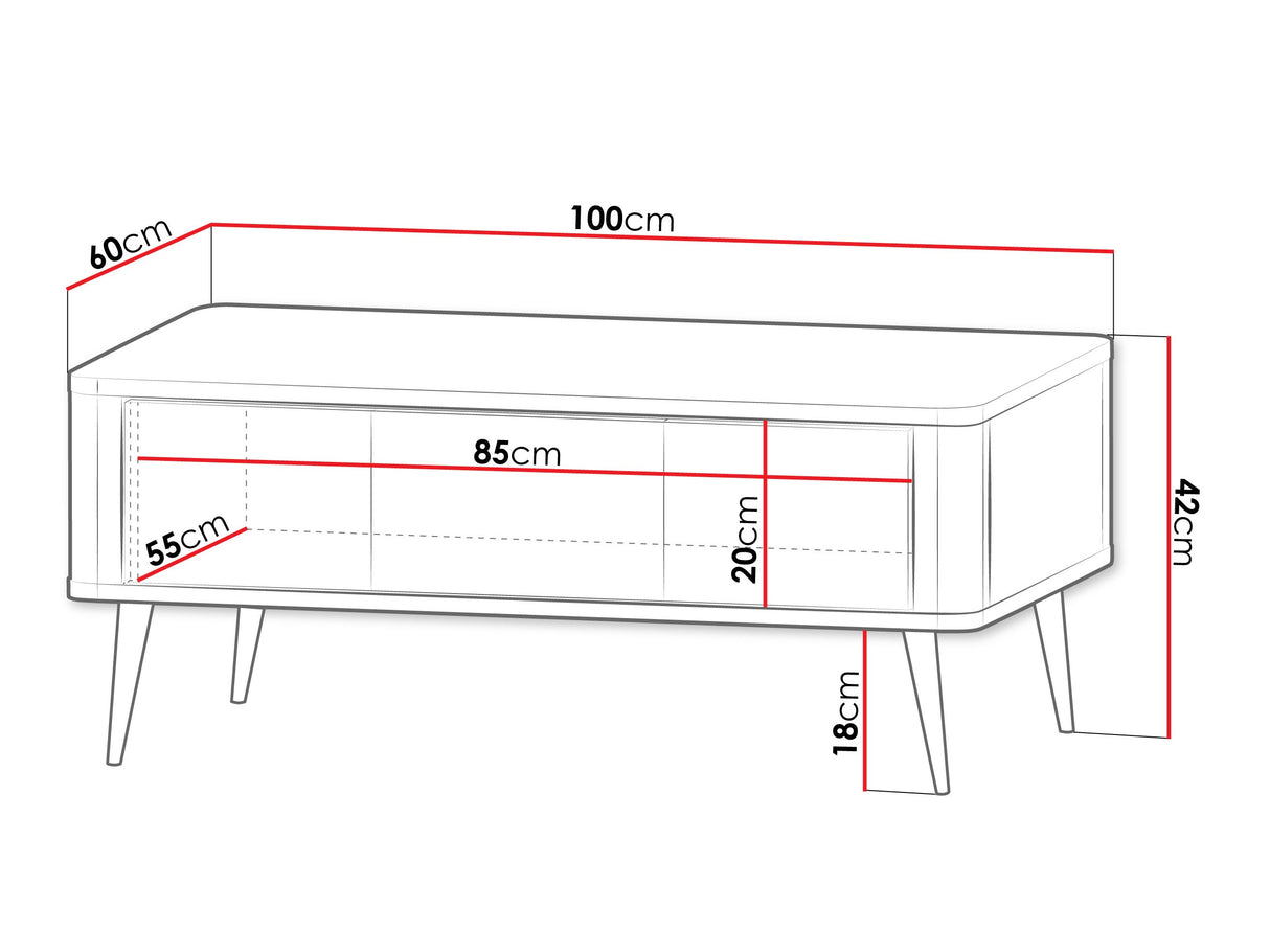 Dohányzóasztal MARLY REG 16, Szín: Kasmír + Dió