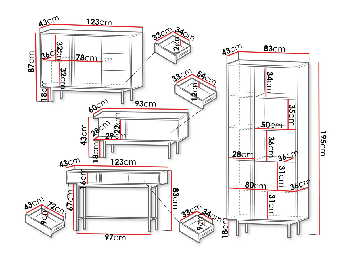 Nappali szett Meble ALSY IV Antracyt/Dąb Olejowany (Tölgy)