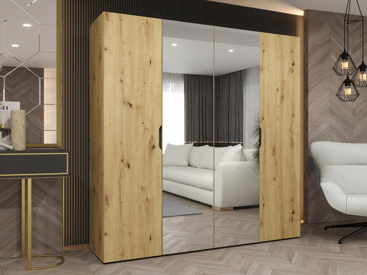 Gardróbszekrény Szafa 200 MALAGA z lustrem, Szín: Artisan tölgy