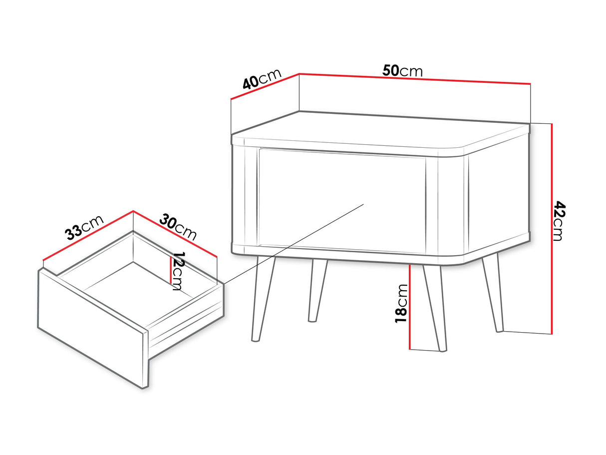 Éjjeliszekrény MARLY REG 17, Szín: Kasmír + Dió