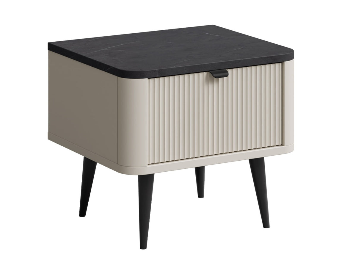 Éjjeliszekrény MARLY REG 17, Szín: Kasmír + Szürke márvány