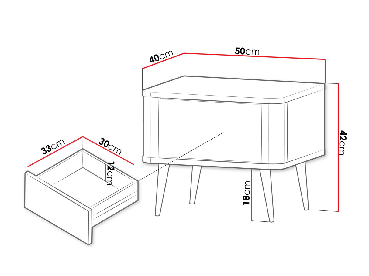 Éjjeliszekrény MARLY REG 17, Szín: Kasmír + Szürke márvány