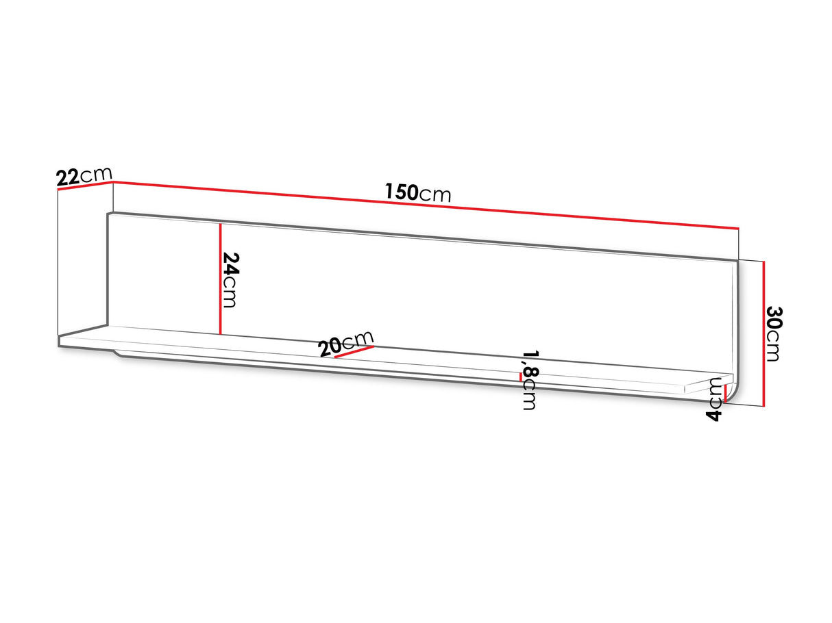 Polc MARLY REG 18, Szín: Kasmír + Dió